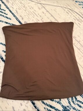 Ardene Brown Strapless Crop Tube Top